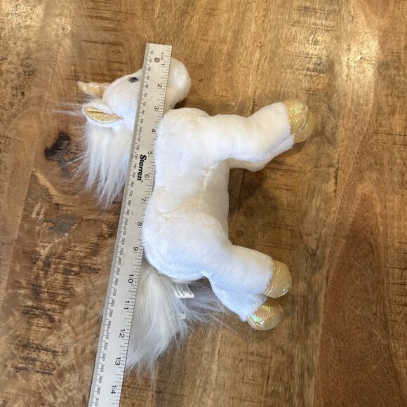Aurora White 12” Unicorn Lovey Plush Yellow Flower Collar Gold Hooves 2016 - Picture 8 of 10